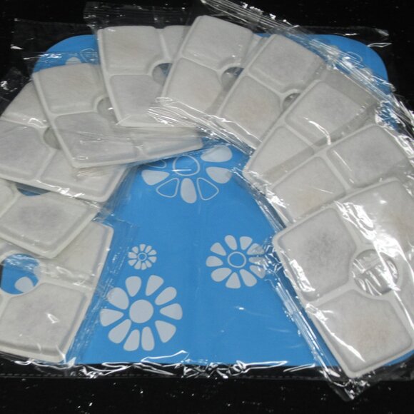 10 pc. Veken Pet Fountain Filters and Mat - Picture 1 of 6